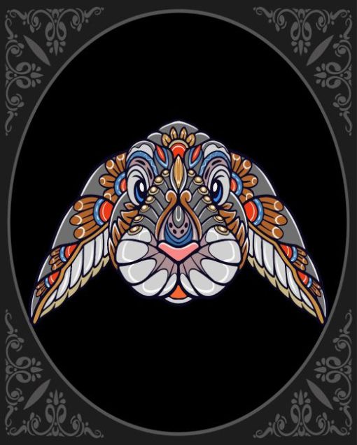 Colorful Rabbit Head Mandala Diamond Painting