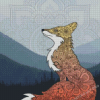 Mountain Mandala Fox Diamond Painting