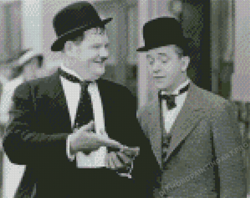 White Laurel And Hardy Diamond Painting