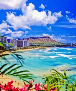 Waikiki Beach Landscape Diamond Painting