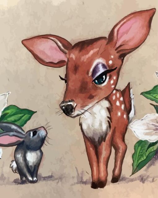 Deer And Rabbit diamond painting