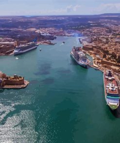 Historical Harbor Of Malta diamond painting