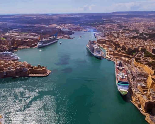 Historical Harbor Of Malta diamond painting